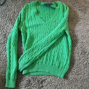 Ralph Lauren Green Cableknit Sweater
